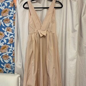Zara pink maxi deep v neck dress